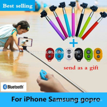 2015 hot new selfie stick with bluetooth shutter button, selfie stick monopod, camera selfie stick,